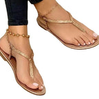 Damen Fußbett Sandalen im eleganten Design mit glitzerndem Zierakzent R&B
