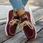 Damen Freizeit-Sneaker aus weichem Wildleder mit dekorativer Schnürung R&B