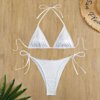 Damen Triangel-Bikini mit glitzerndem Netzdesign R&B
