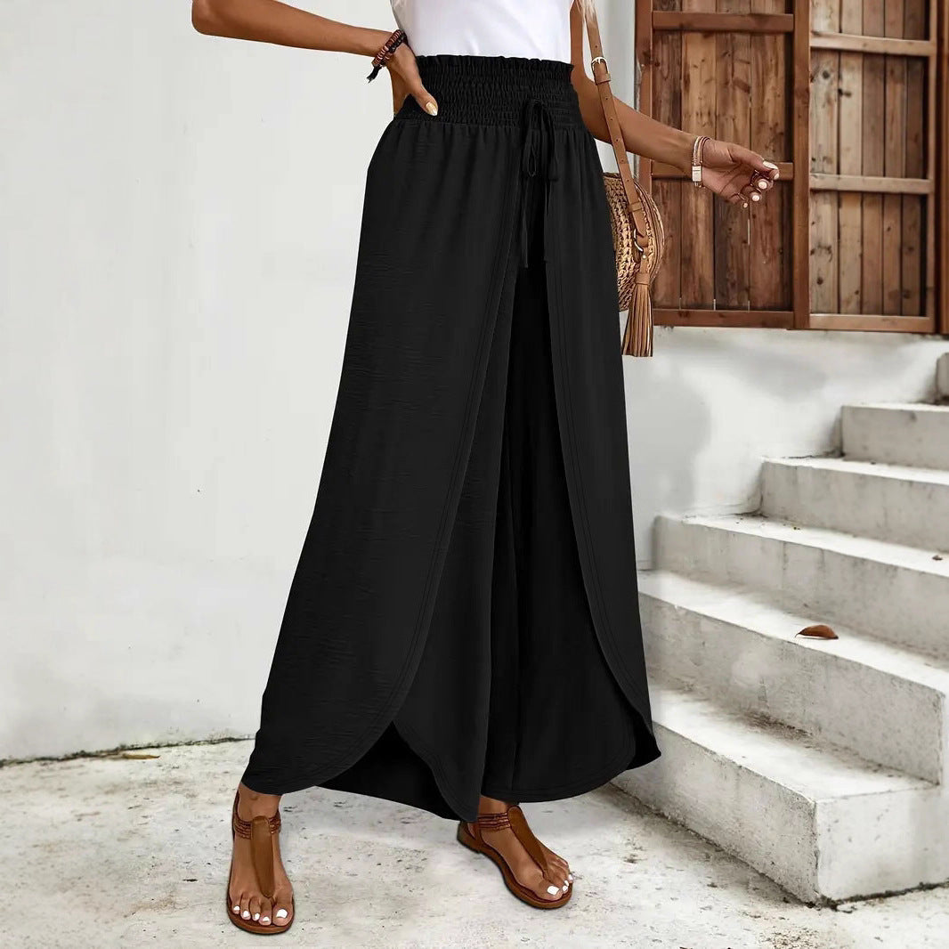 Damen Weit geschnittene Palazzo-Hose mit seitlichen Schlitzen R&B