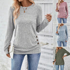 Damen lässiges Langarmshirt mit asymmetrischem Schnitt R&B