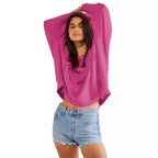 Damen Oversized Sweatshirt mit kreativem Saumdesign