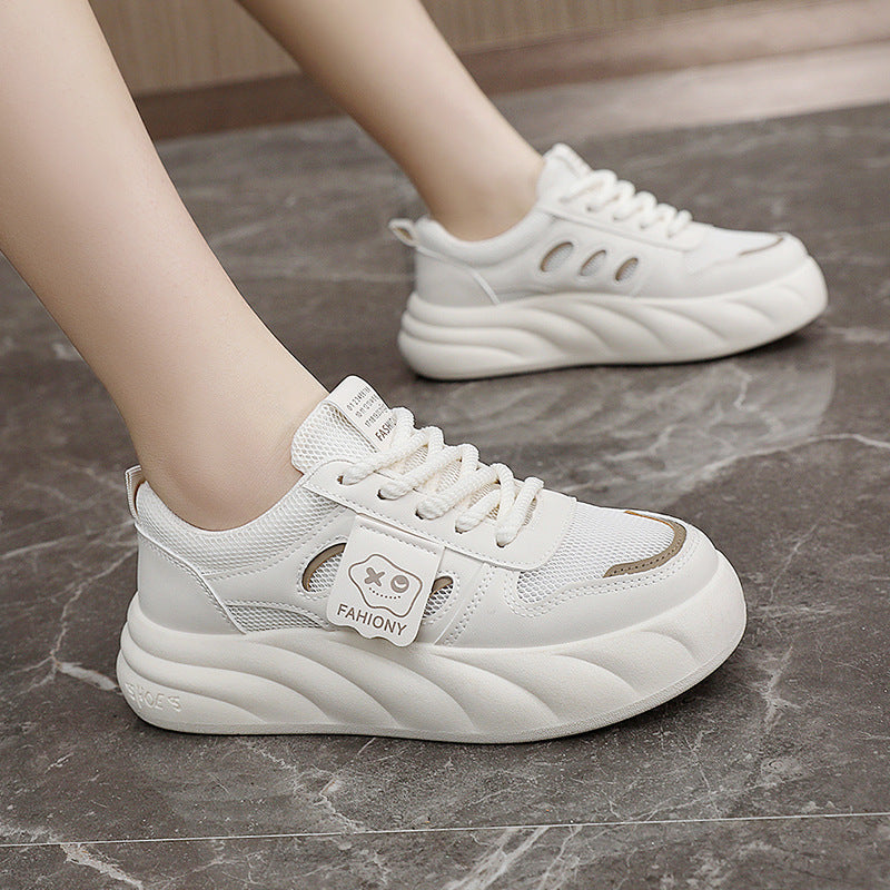 Damen Plattform Sneakers mit modischem Mesh-Obermaterial und dämpfender Sohle R&B