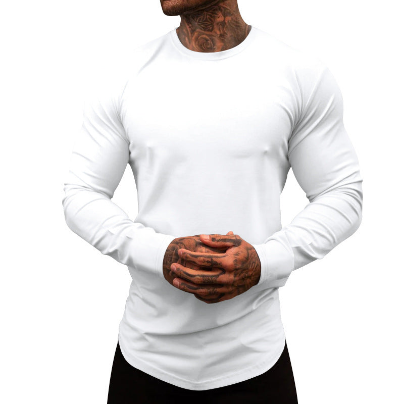 Herren Langarmshirt aus weichem, elastischem Baumwollmix mit Rundhalsausschnitt R&B