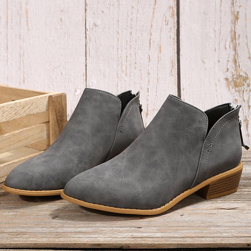 Damen nan spitz zulaufende Schlupf-Ankleboots mit kleinem Blockabsatz und ergonomischem Komfortfußbett R&B