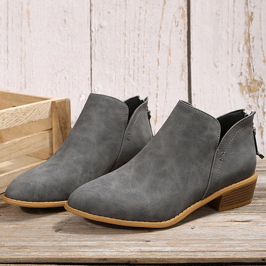 Damen nan spitz zulaufende Schlupf-Ankleboots mit kleinem Blockabsatz und ergonomischem Komfortfußbett R&B