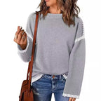 Damen Pullover mit modischen Streifen R&B