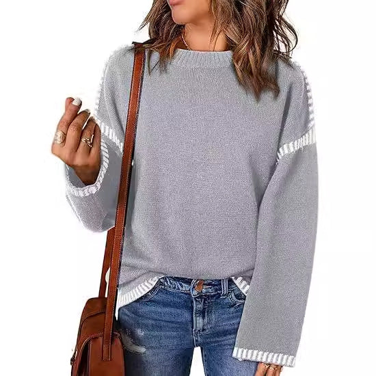 Damen Pullover mit modischen Streifen R&B