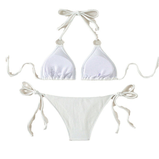 Damen Triangel-Bikini mit Ringelementen und verstellbaren Bändern R&B