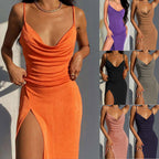 Damen figurbetontes Abendkleid mit elegantem Schlitz