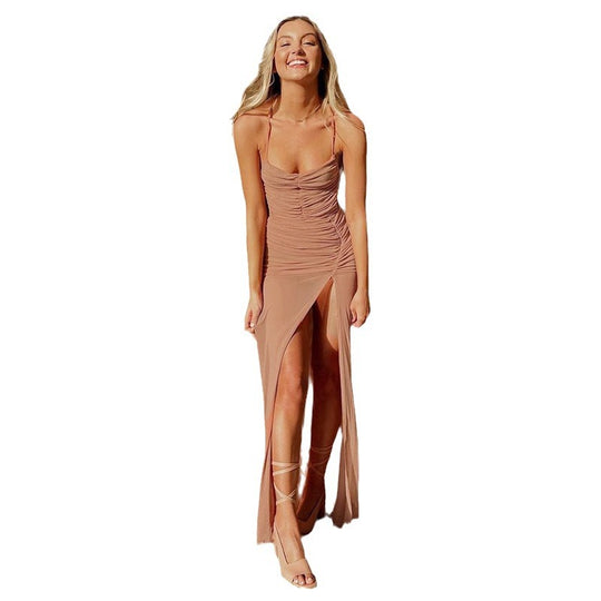 Damen Abendkleid mit tiefem Schlitz und elegantem Raffungselement R&B