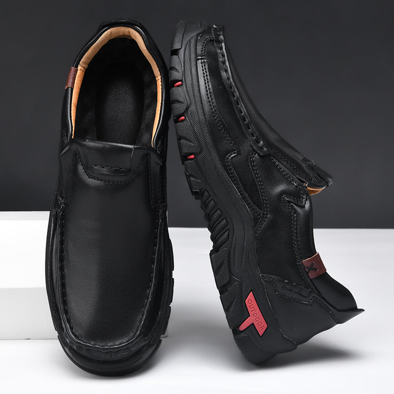 Herren Multifunktionale und bequeme Leder-Slipper mit rutschfester Sohle R&B