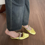 Damen Feste Puschen mit elegantem Strassdetail