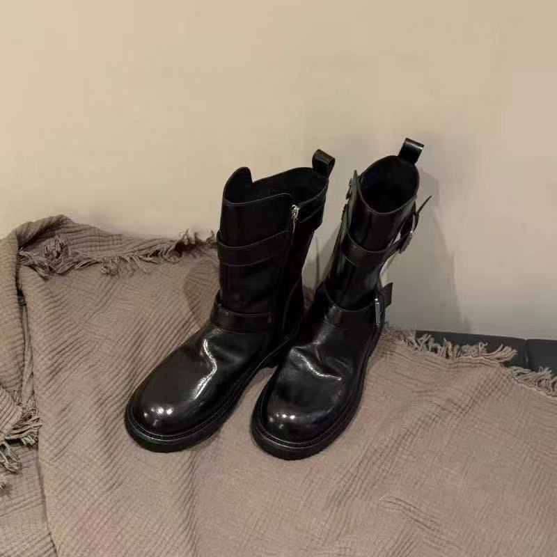 Damen Modische Stiefel mit verstellbarem Riemendesign R&B