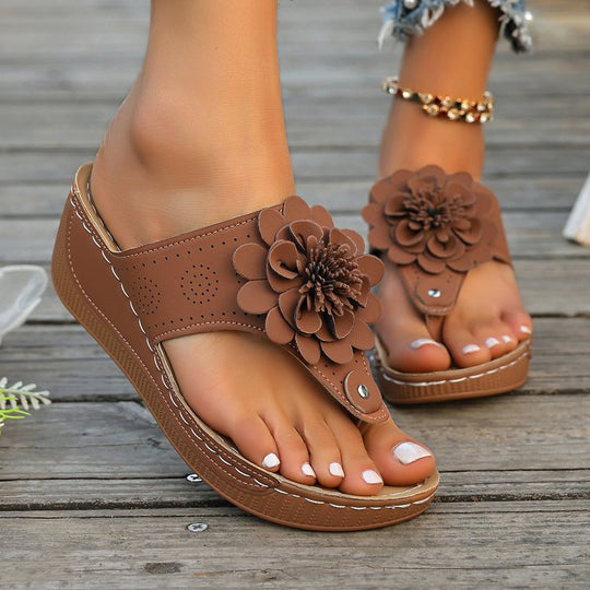 Damen Bequeme und modische Blumensandalen R&B