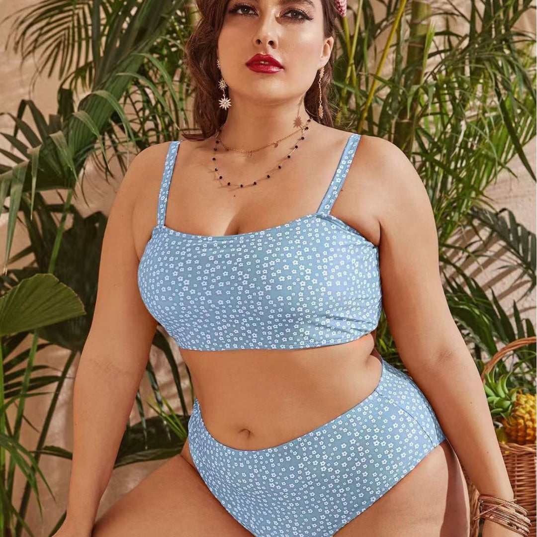Damen Hochgeschnittener Bikini mit verspieltem Punktedesign R&B