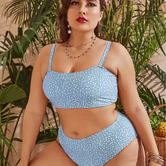 Damen Hochgeschnittener Bikini mit verspieltem Punktedesign R&B