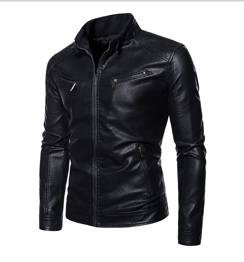 Herren jacke mit modernem Stehkragen und innovativen Reißverschlusstaschen R&B