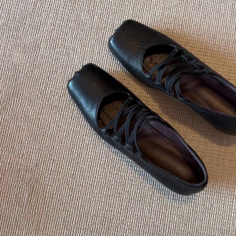 Damen elegante Ballerinas mit modischem Schnürdesign R&B