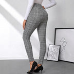 Damen Karierten High-Waist Hosen