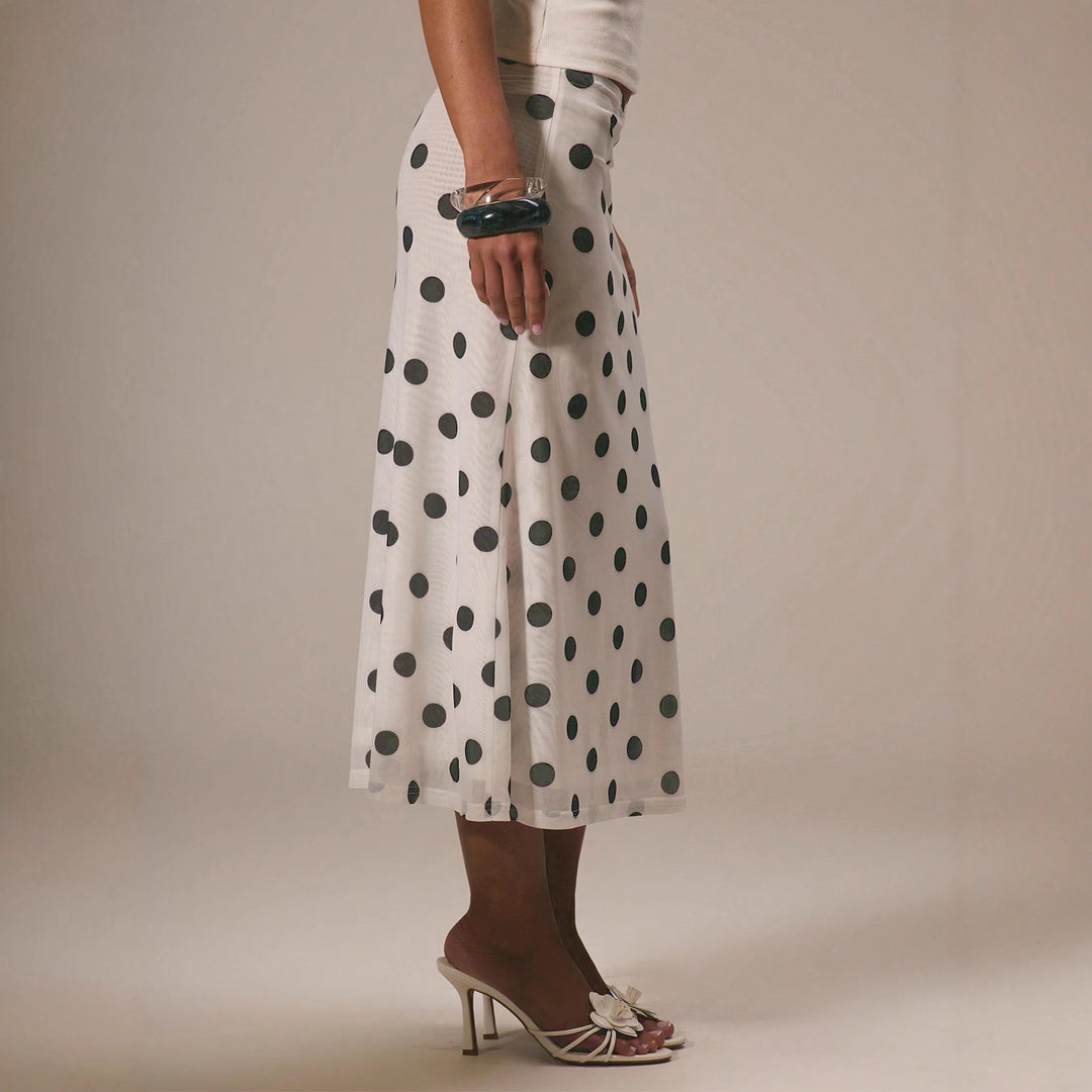 Damen Eleganter Maxirock mit Punkten R&B