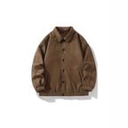 Herren lässige Overshirt-Jacke aus bequemem Softmaterial mit Druckknopfverschluss