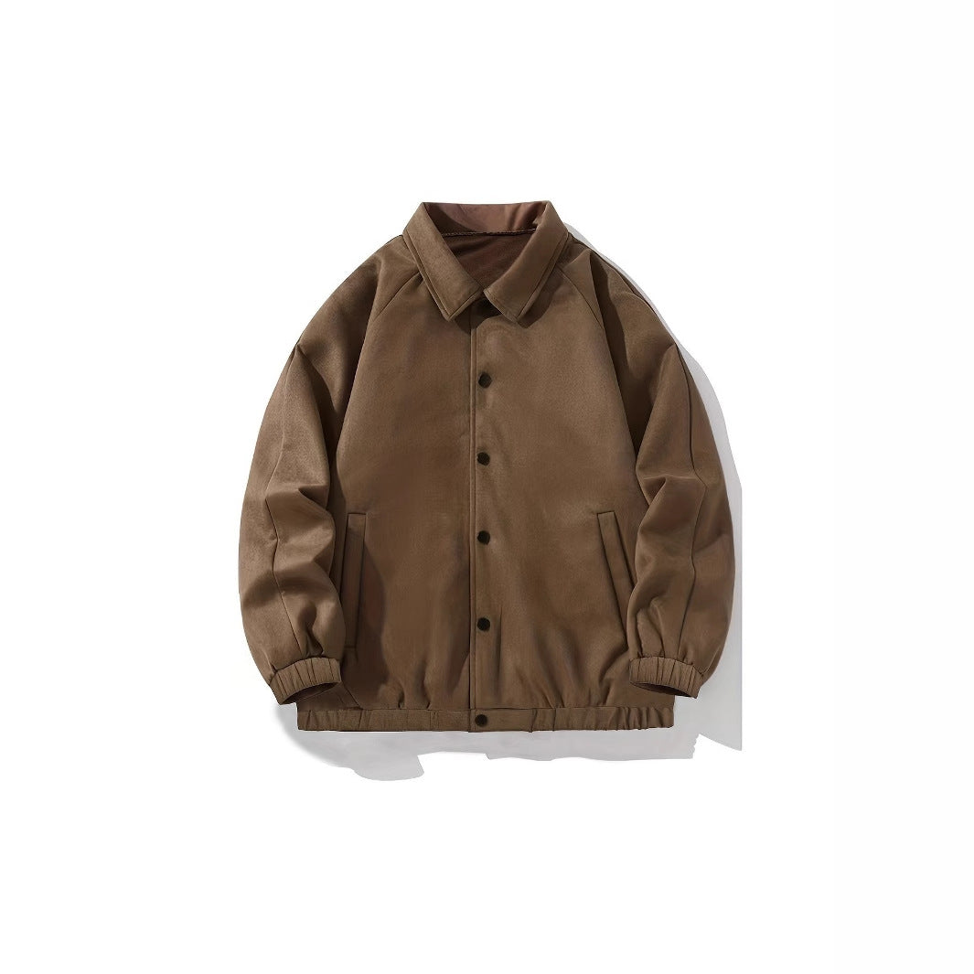 Herren lässige Overshirt-Jacke aus bequemem Softmaterial mit Druckknopfverschluss