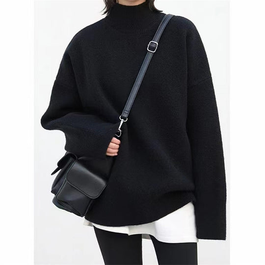 Damen Hochwertiger Rollkragenpullover mit oversized Schnitt und eleganten Ärmelabschlüssen R&B