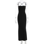 Damen Figurbetontes Maxikleid mit raffiniertem Cross-Back Design R&B