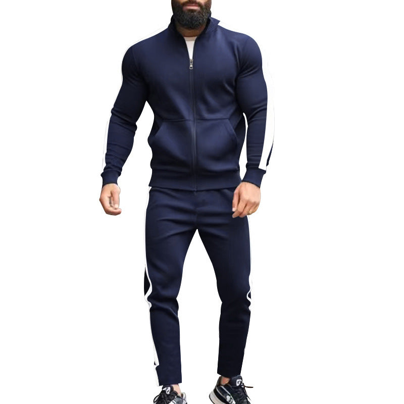 Herren Sportlicher Trainingsanzug mit modernem Stehkragen und praktischen Taschen R&B