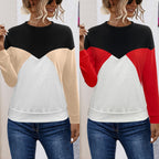 Damen lässiges Sweatshirt mit modischem Farbblock-Design R&B