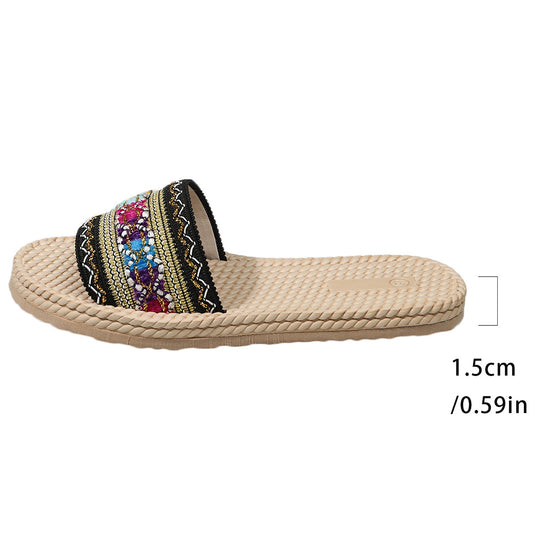 Damen Riemensandalen mit eleganter Blütenapplikation und rutschfester Sohle R&B
