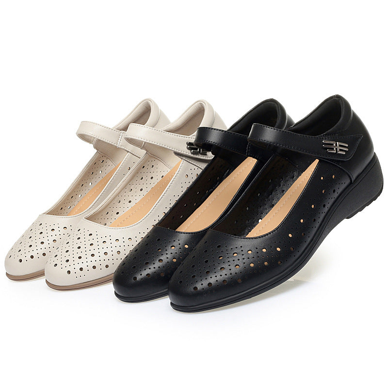 Damen Ballerinas mit verstellbarem Riemen und luftiger Lochoptik R&B
