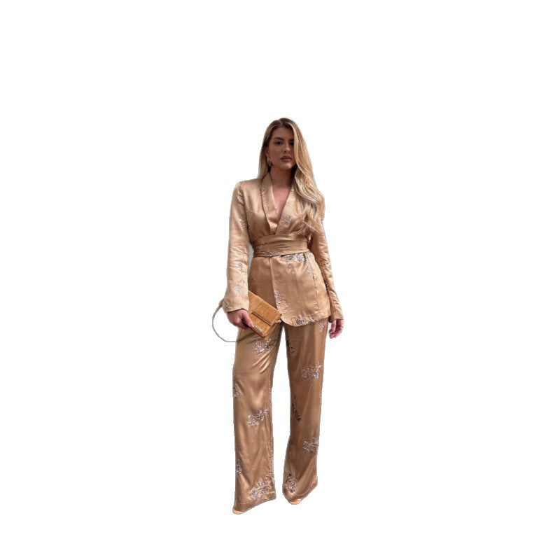 Damen elegantes und florales Anzugset R&B