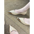 Damen elegante spitze Ballerinas mit Glanzoberfläche R&B