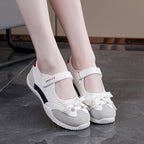 Damen sportliche Ballerinas mit verstellbarem Klettverschluss und bequemer Sohle R&B