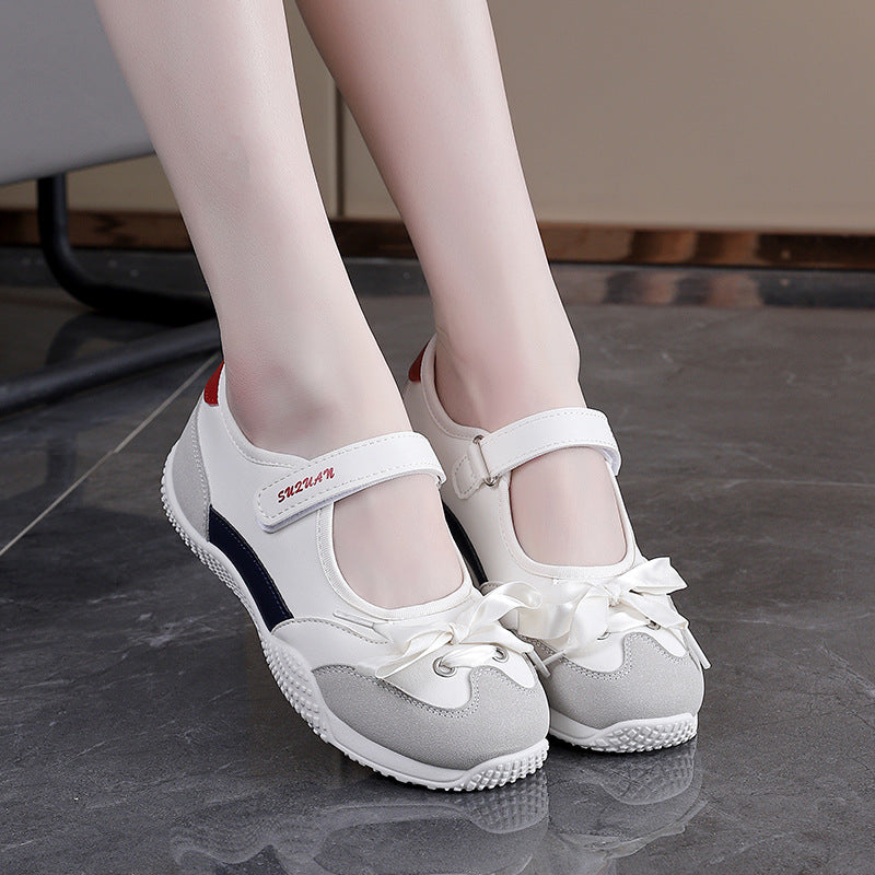 Damen sportliche Ballerinas mit verstellbarem Klettverschluss und bequemer Sohle R&B