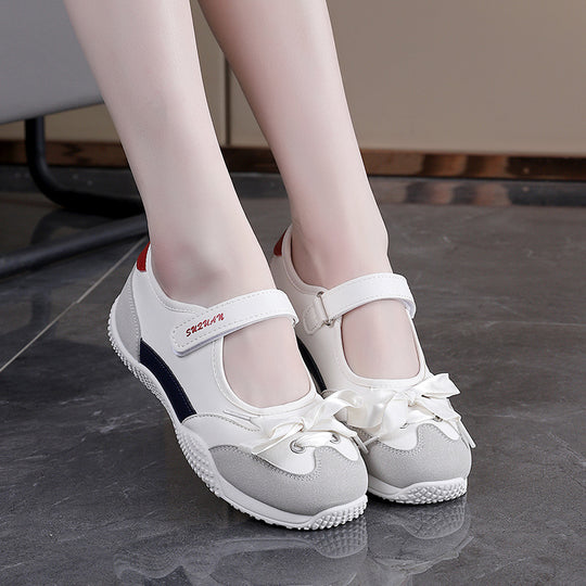 Damen sportliche Ballerinas mit verstellbarem Klettverschluss und bequemer Sohle R&B