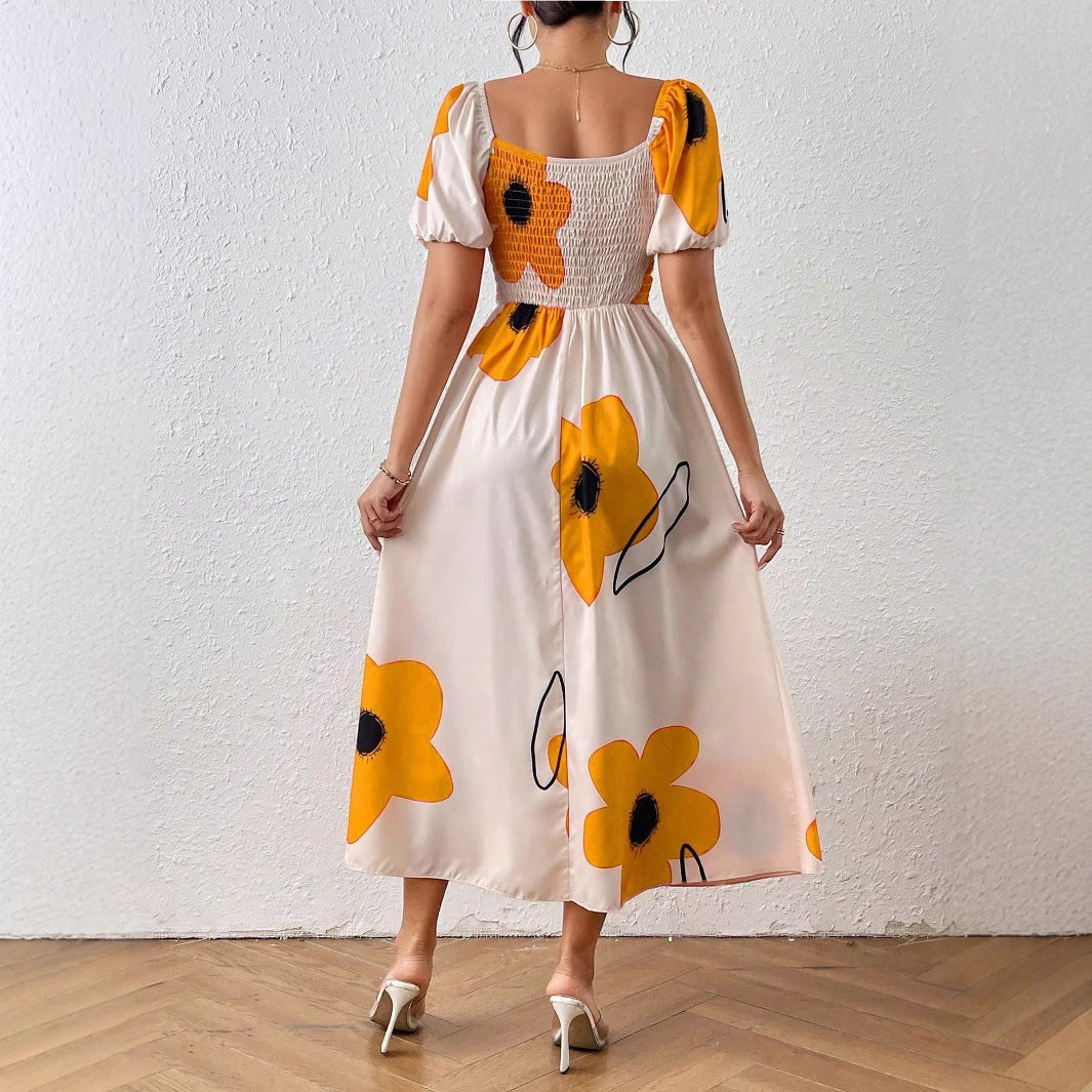 Damen Blütenverziertes Sommerkleid R&B