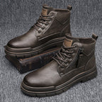 Damen Robuste Lederstiefel mit praktischem Reißverschluss und dämpfender Sohle R&B
