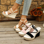Damen Wedge-Pantoletten mit geflochtenem Riemendesign und komfortablem Fußbett
