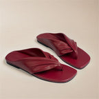 Damen elegante Zehentrenner-Sandalen mit raffiniertem Knotendesign R&B