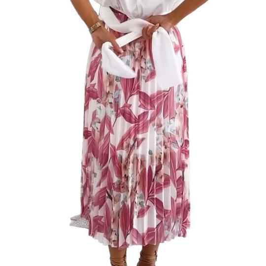 Damen Maxirock mit floralem Print und seitlichem Schlitz Heidi-Mode