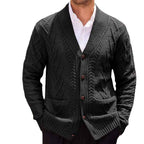 Herren Strickjacke mit großer Blende und Taschen