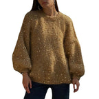 Damen Glitzernder Strickpullover mit weitem Schnitt und eleganten Akzenten R&B