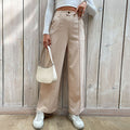 Damen Chino-Hose mit wedelförmigem Schnitt und dekorativem Knopf