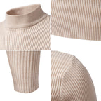 Herren eleganter Rollkragenpullover aus feinem Rippstrick R&B