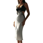 Damen Elegantes Maxikleid mit zarter Spitze und figurschmeichelndem Schnitt R&B