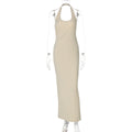 Damen Elegantes Maxikleid mit tiefem Halterneck R&B
