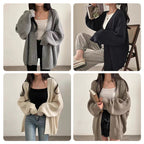Damen Übergröße Strickjacke mit weit geschnittenen Ärmeln und strukturierter Textur R&B